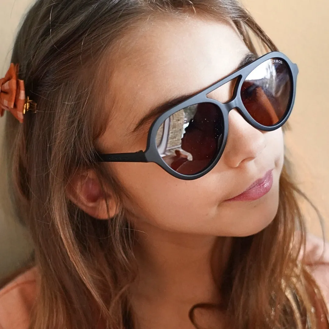 AVIATOR : SEMI-BENDABLE & POLARIZED SUNGLASSES  | BLACK