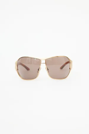 Brown & Gold SMU60G Oversized Sunglasses