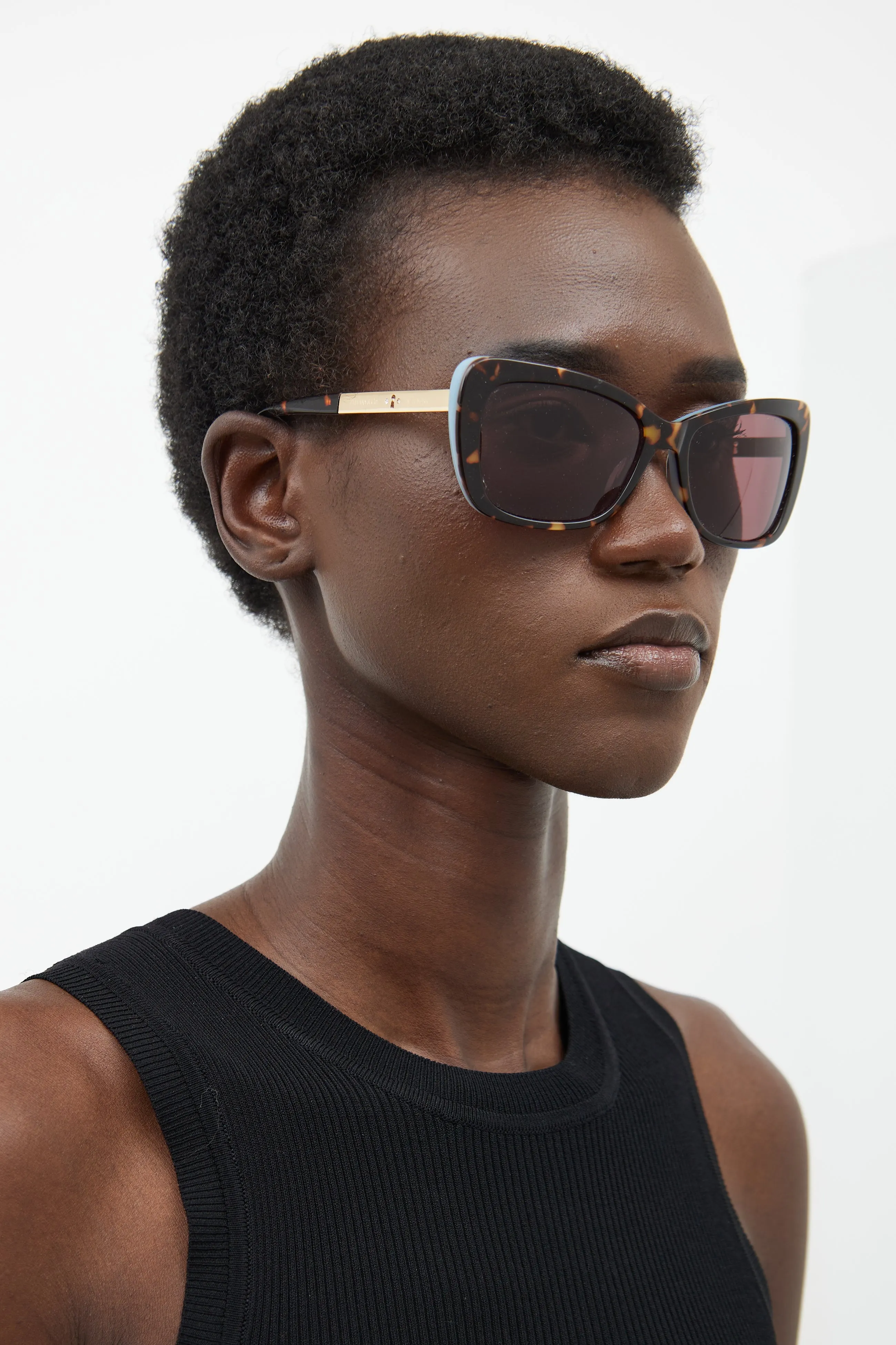Brown & Gold TF4075 Marbled Sunglasses