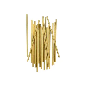 Flexible Plastic Bendy Straws Gold 5mmx26.5cm 100pack
