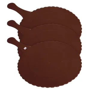 Heart Home Plastic Lightweight Handfan|Hath Pankha|Beejna for Natural Cooling Air Home Decor and Travel Useful, Pack of 3 (Brown)