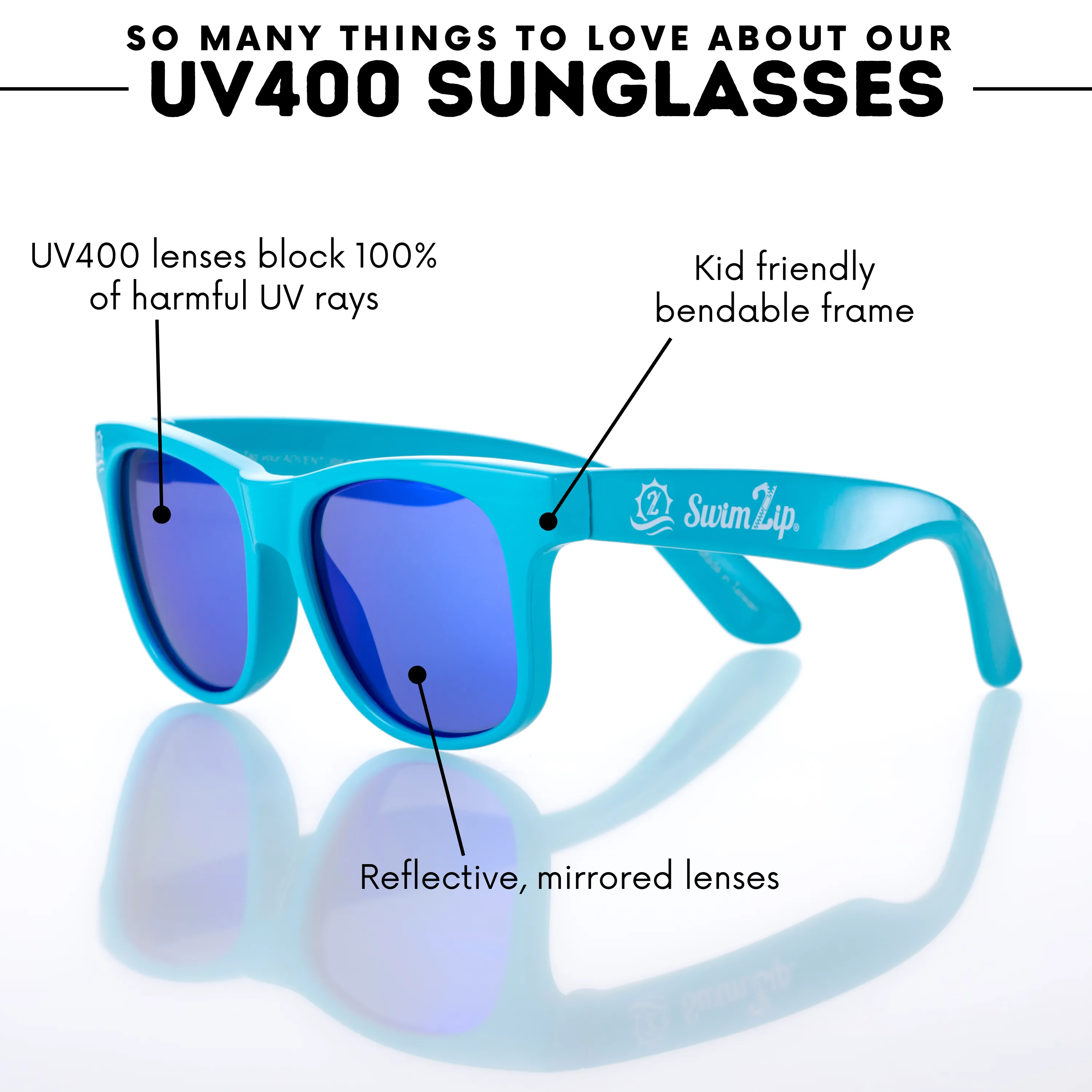 Kids Wayfarer Sunglasses - Scuba Blue