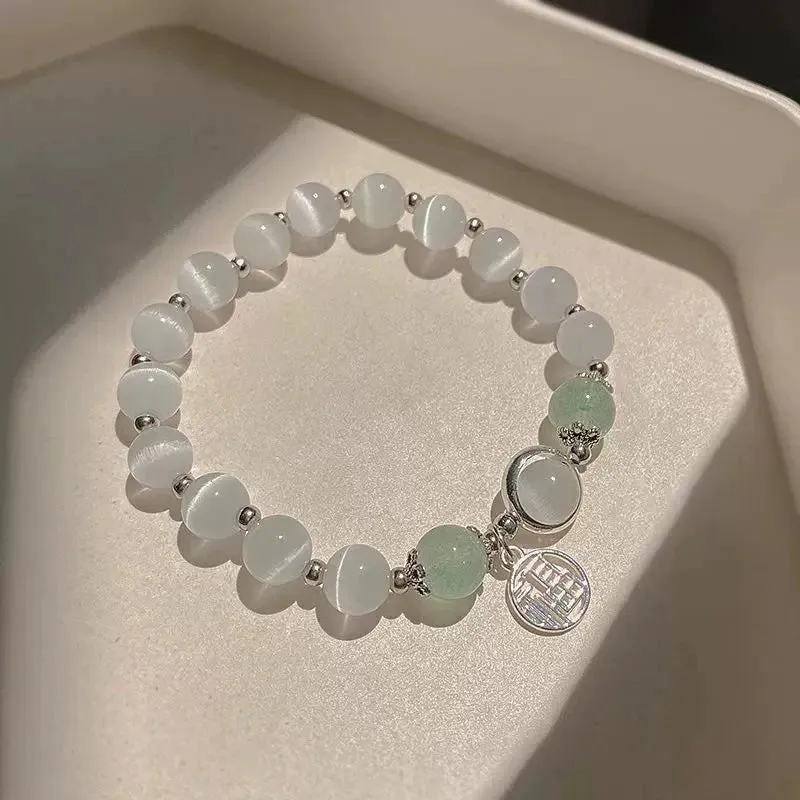 Unique Fashion Firecracker Crystal Beaded Bracelet Friendship Glass Bracelets for Girls Star Moon Cloud Flower Jewelry